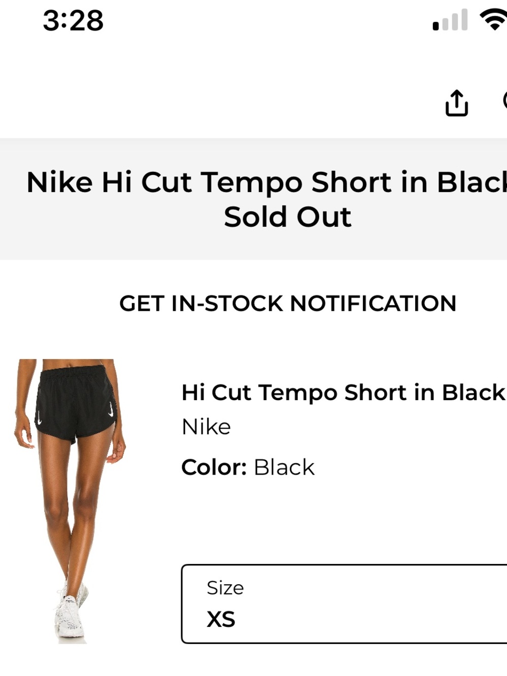 REVOLVE Nike Hi-Cut Tempo Shorts - Black size XS